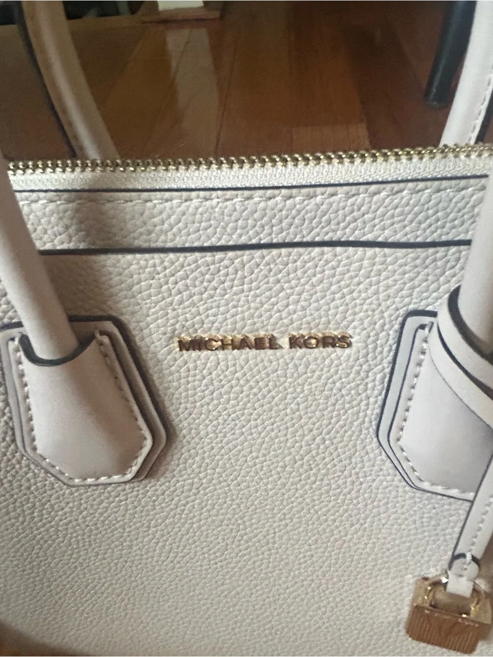 Michael Kors Mercer Medium Crossbody Bag Soft Pink Saffiano Pebbled Leather